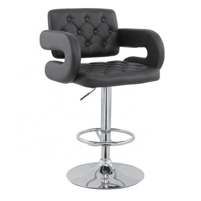 Wholesale Modern Swivel Black Pu Low Back Bar Stools With Armrest