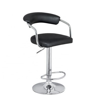 OEM Modern Furniture Swivel Bar Stools Black PU Leather Bar Stool